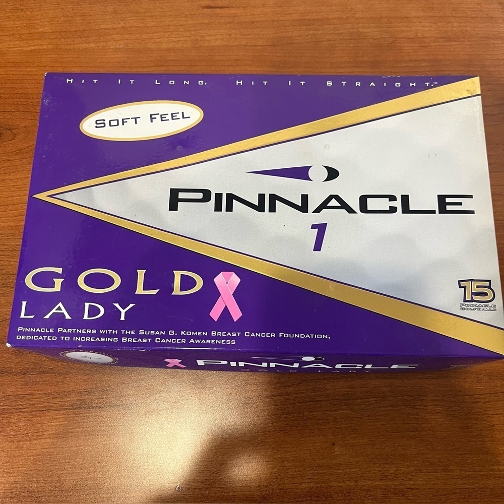 Pinnacle Gold Ladies Soft Feel Balls Breast Cancer Set of 5 boxes with 3 balls